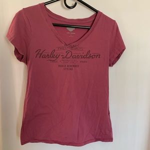 Harley Davidson Pink V-Neck Tee